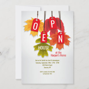 Feuilles d'automne Tags Open House Invitation