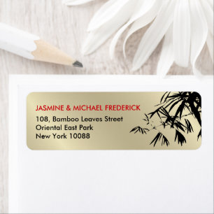 Feuilles de bambou orientales noir or adresse de r