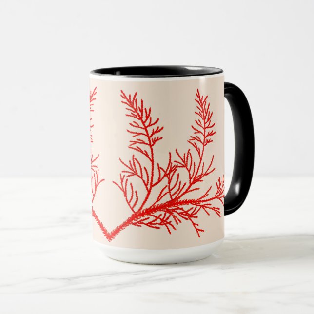 Feuilles de cèdre sur une Mug Combo (15 oz.) (Devant droit)