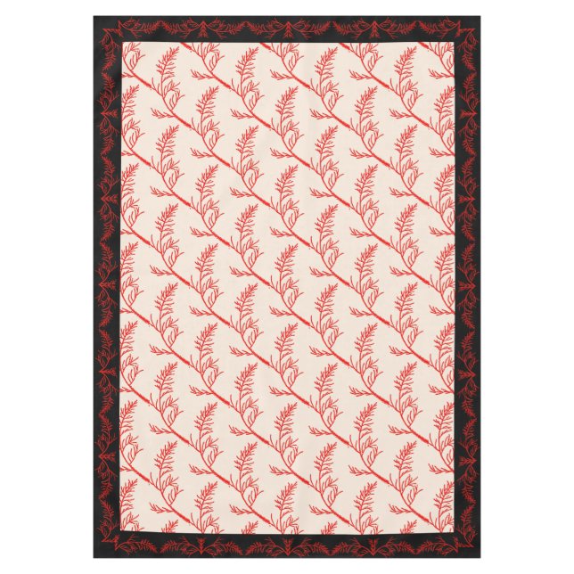 Feuilles de cèdre sur une nappe (Devant)