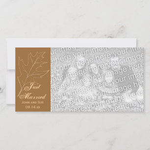 Feuilles De Chêne D'Automne Juste Marié Carte phot