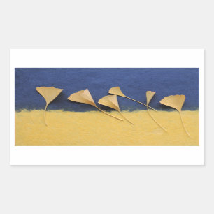 feuilles de ginkgo sur des autocollants rectangle