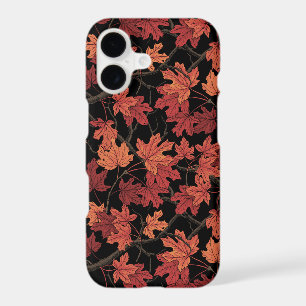 Feuilles de l'érable d'automne rouge sur fond noir