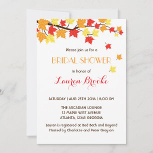 Feuilles de l'érable en chute blanc Invitation d'a