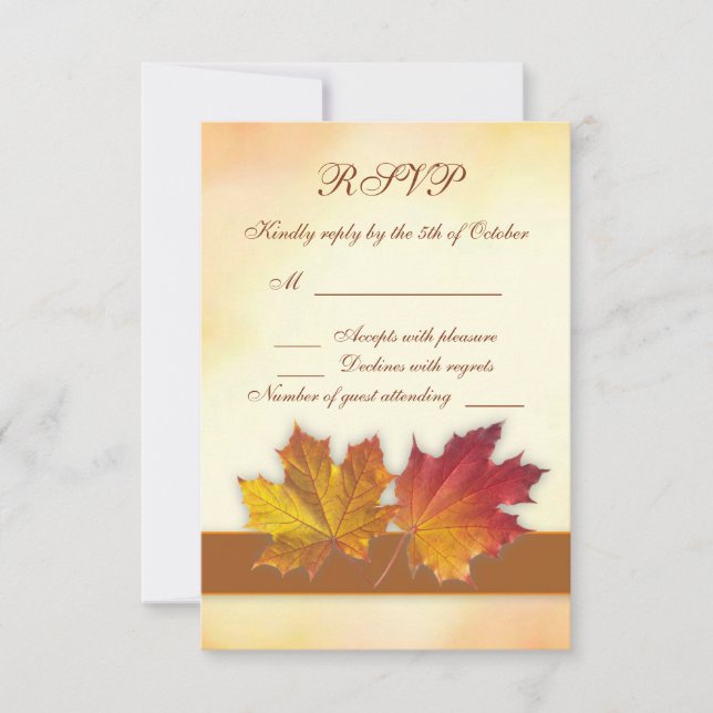 Feuilles de l'érable en or rouge RSVP (Devant)
