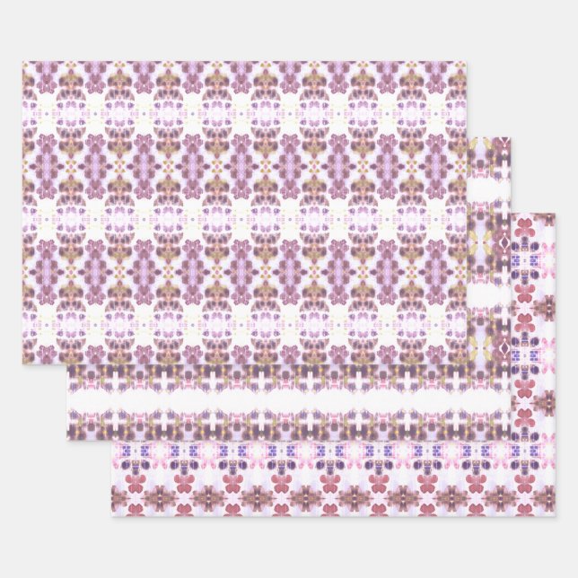 Feuilles de linge en papier rose et mauve fantaisi (Lot)