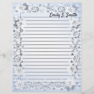 Feuilles de neige Bordure papier d'écriture person
