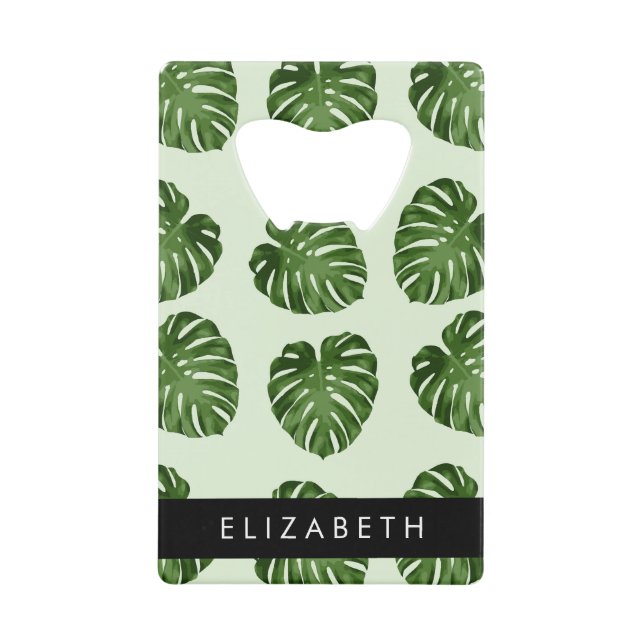 Feuilles de palme, Motif tropical, Votre nom (Devant)