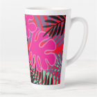 Feuilles de palme rose noir et rouge latte Mug