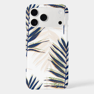 Feuilles de palmier bleues modernes ornées de trai