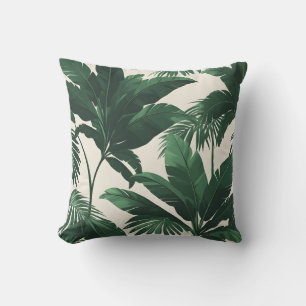 Feuilles de Palmier Tropicales   Coussin de Jeté B