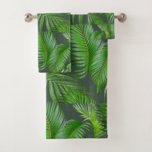 Feuilles de palmier vert élégant sur fond vert for