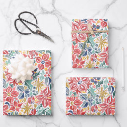 Feuilles de papier à enveloppement floral de vacan