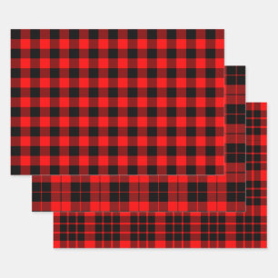Feuilles de papier à envelopper à bison rouge et n