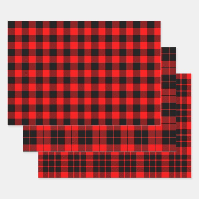 Feuilles de papier à envelopper à bison rouge et n (Lot)