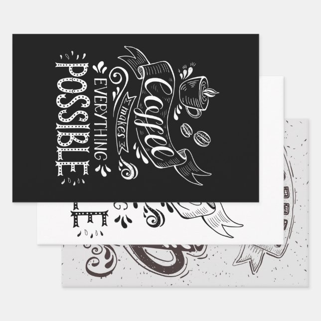 Feuilles de papier à envelopper à thème (Lot)