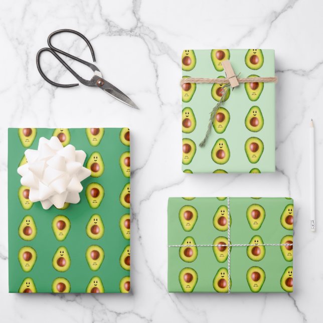 Feuilles de papier à envelopper Avocado (Recto)
