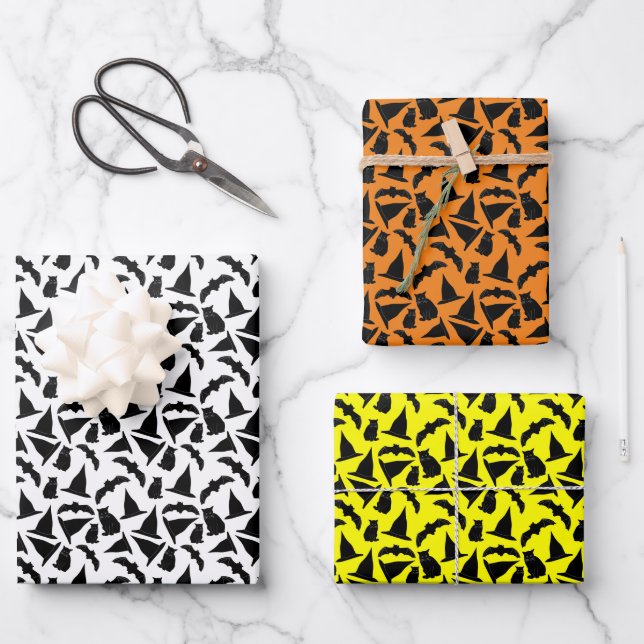 Feuilles de papier à envelopper Halloween en itali (Recto)