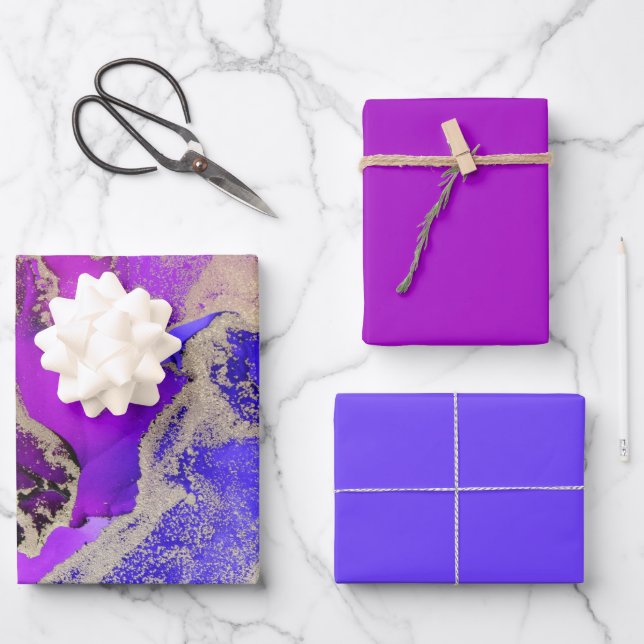 Feuilles de papier à envelopper violet rose (Recto)