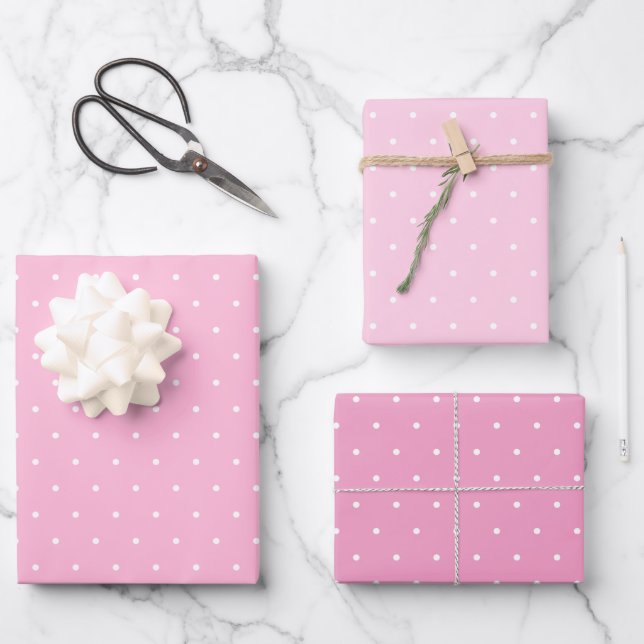 Feuilles de papier à trois roses enrobées pois (Recto)