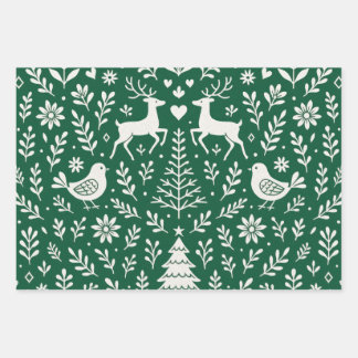 FEUILLES DE PAPIER CADEAU À MOTIF SCANDINAVE