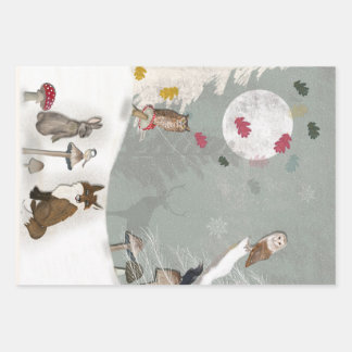 FEUILLES DE PAPIER CADEAU AVEC DES ANIMAUX ADORABL