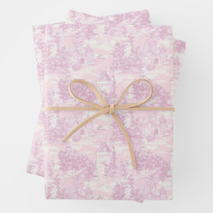 Feuilles de papier cadeau toile rose