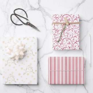 Feuilles de papier chic Holiday Gold et Red Wrappi