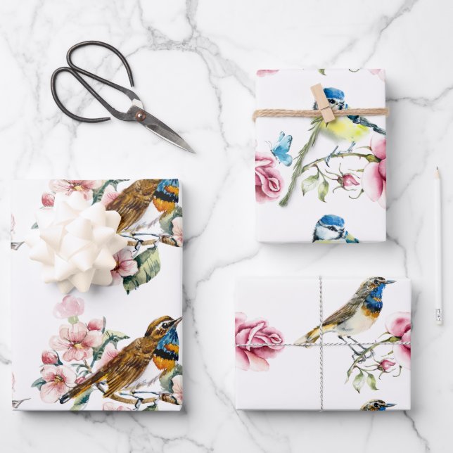 Feuilles de papier d'emballage aquarelle pour thé  (Recto)