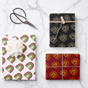 Feuilles de papier d'emballage d'arbre de Noël Boh