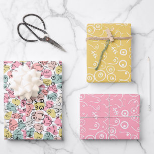 feuilles de papier d'emballage design de poitrine 