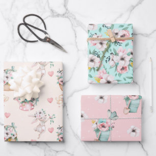 Feuilles de papier d'emballage Fleurs de printemps