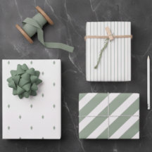 Feuilles de papier d'emballage Modern Sage 3 Pack