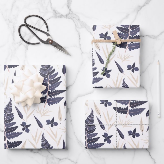 Feuilles de papier d'enveloppement botanique (Recto)