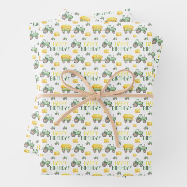 Feuilles de papier d'enveloppement d'anniversaire  (En situation)