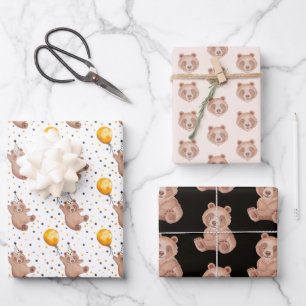 Feuilles de papier d'enveloppement d'anniversaire