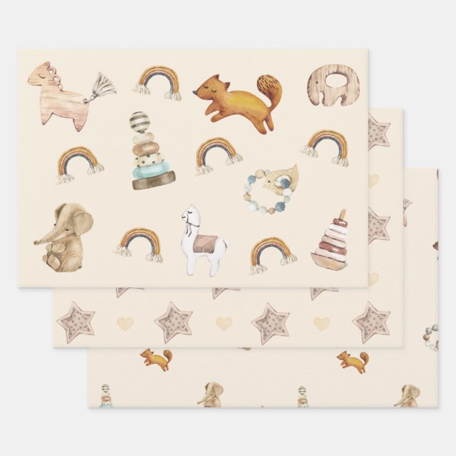 Feuilles de papier d'enveloppement de Baby shower  (Lot)