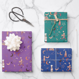 Feuilles de papier d'enveloppement de cadeaux Aïd,