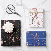 Feuilles de papier d'enveloppement de cadeaux Aïd,