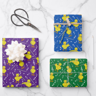 Feuilles de papier d'enveloppement de Flute Chick 