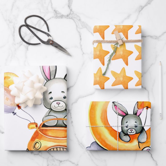 Feuilles de papier d'enveloppement de lapin (Recto)