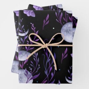 Feuilles de papier d'enveloppement de lune et de p