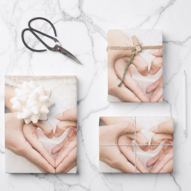 Feuilles de papier d'enveloppement de mariage élég (Recto)