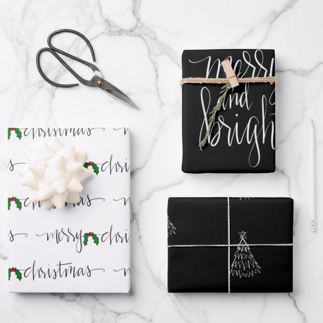 Feuilles de papier d'enveloppement de Noël (Recto)