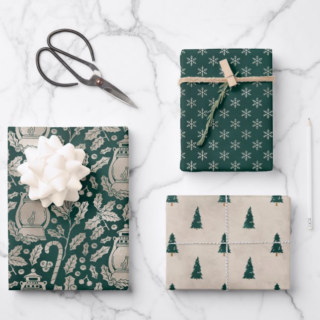 Feuilles de papier d'enveloppement de Noël de la f (Recto)