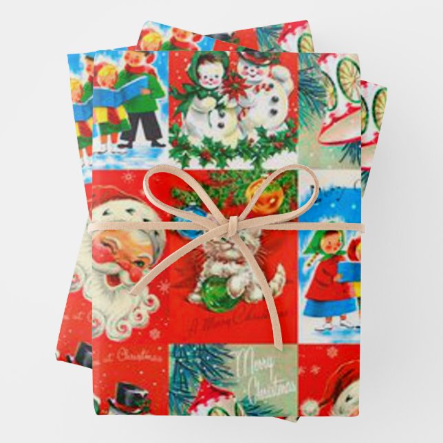 Feuilles de papier d'enveloppement de Noël très vi (En situation)