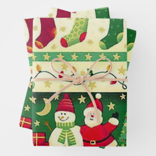 Feuilles de papier d'enveloppement de Noël très vi