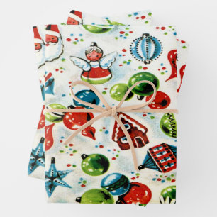 Feuilles de papier d'enveloppement de Noël très vi