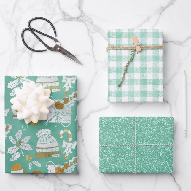 Feuilles de papier d'enveloppement de vacances (Recto)