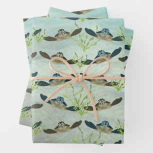 Feuilles de papier d'enveloppement des tortues mar